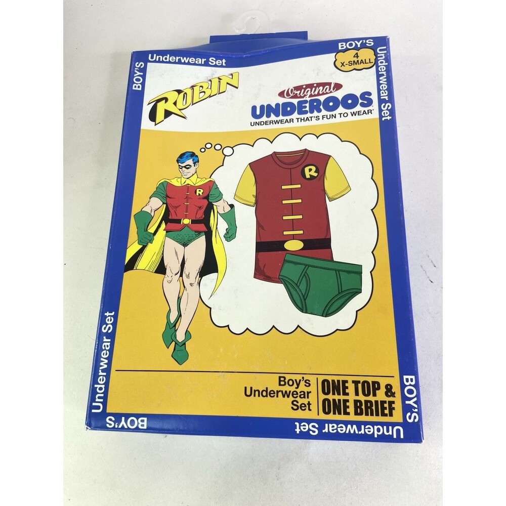 Underoos DC Comics Robin Boys Underwear Set T-Shirt Top Brief Bottom Costume